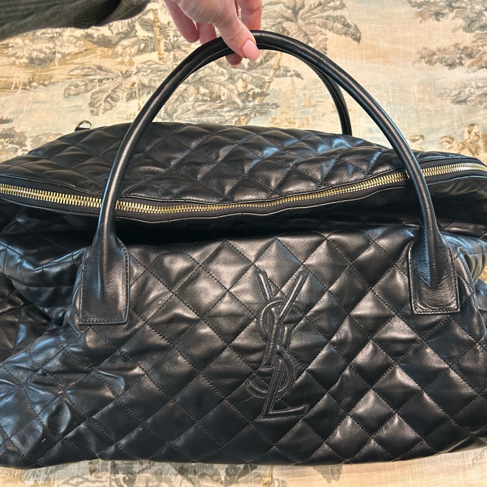 Yves Saint Laurent Black Quilted Tote